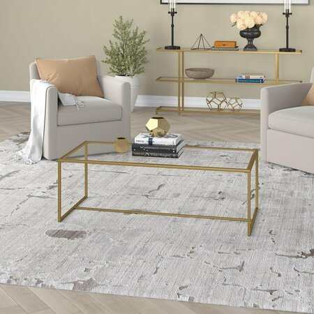 HUDSON & CANAL 47.25 in. Pico Rectangular Coffee Table Deep Gold CT1662